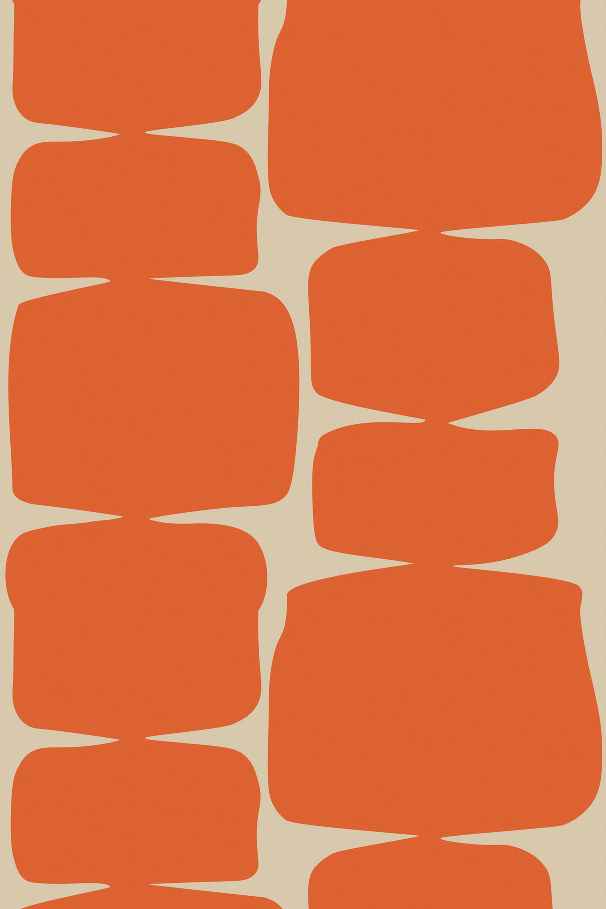 Orange retro shapes wallpaper for walls