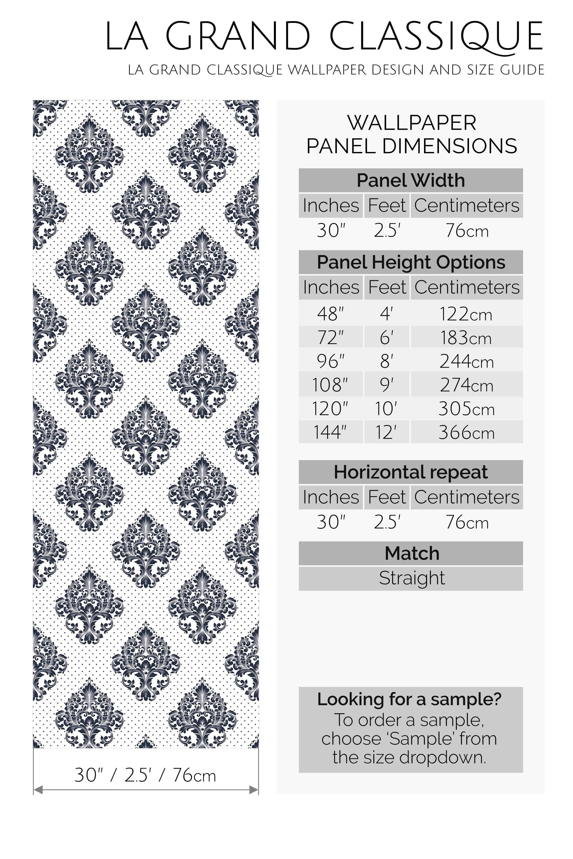 damask print peel and stick wallpaper specifiation