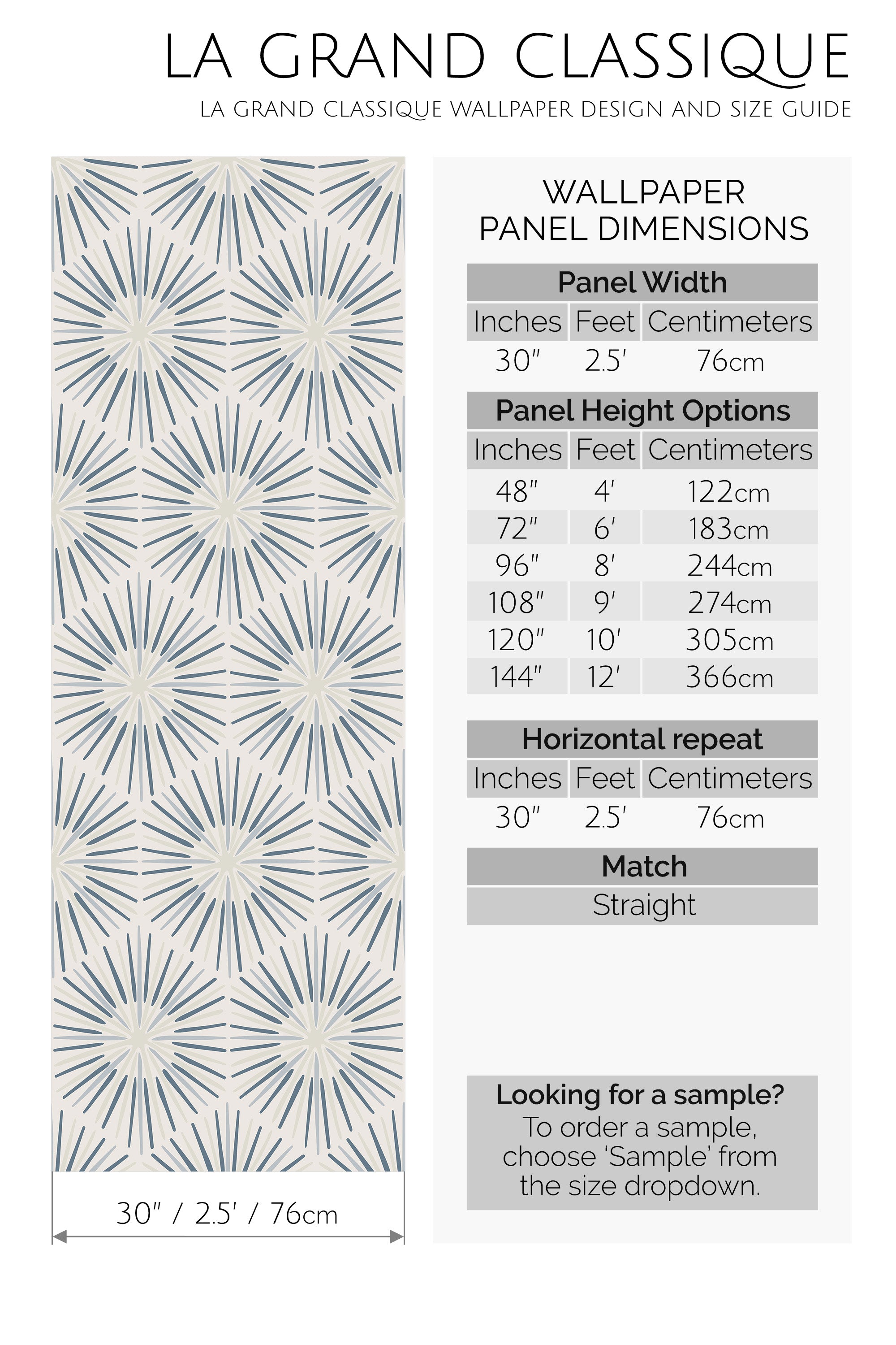blue star peel and stick wallpaper specifiation