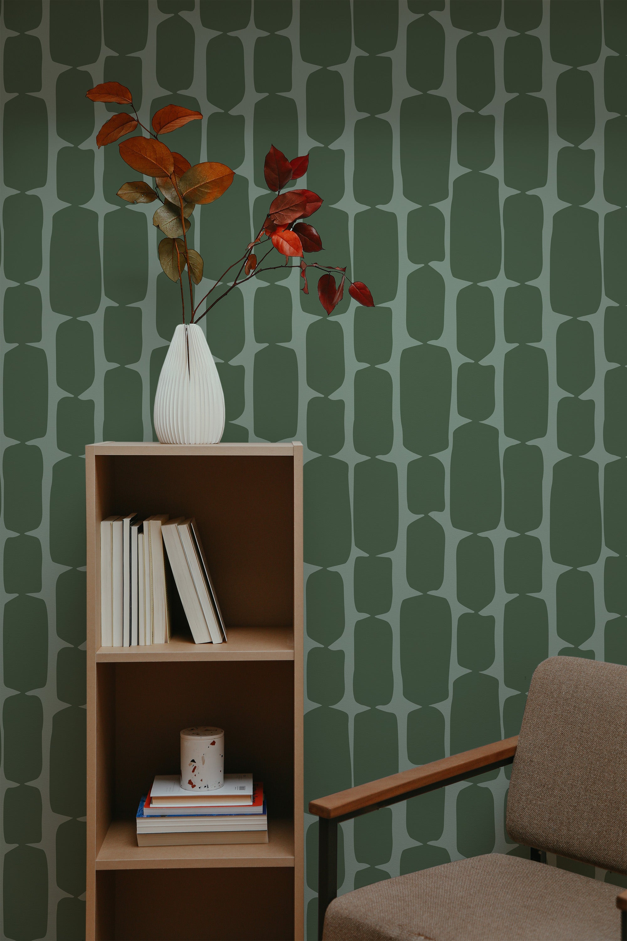 Green retro shape Wallpaper