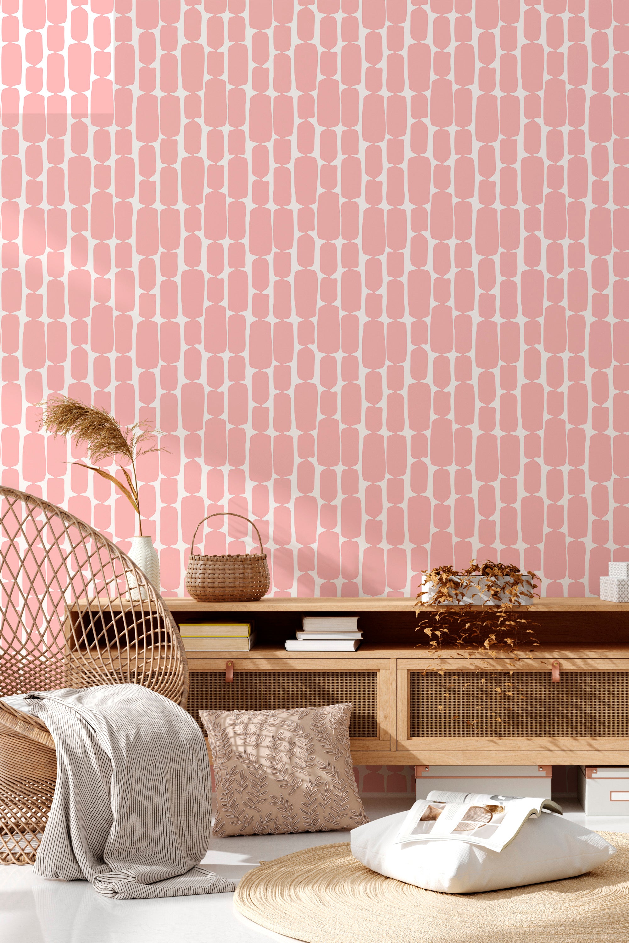 Pink retro shape Wallpaper