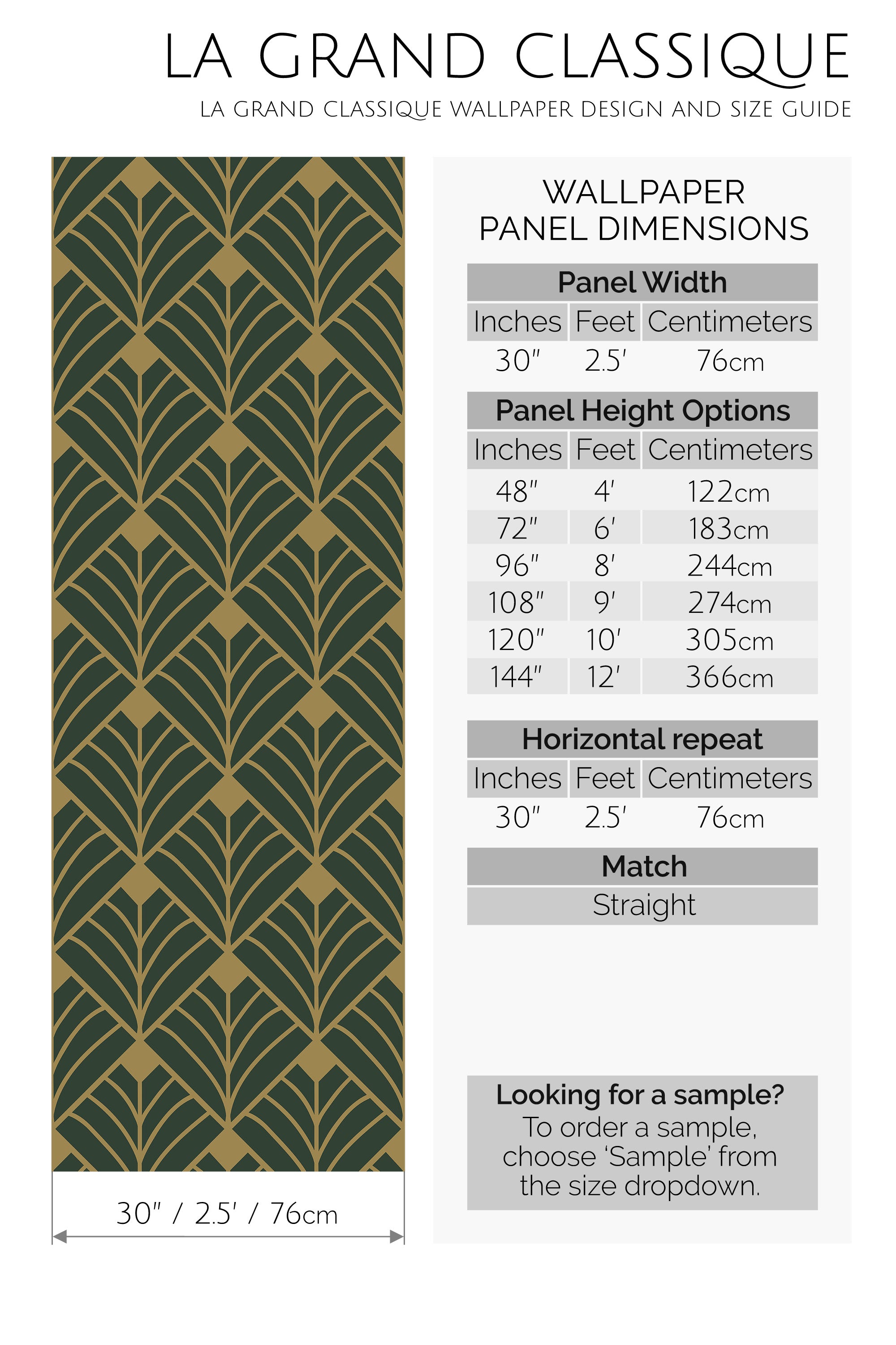 green art deco peel and stick wallpaper specifiation
