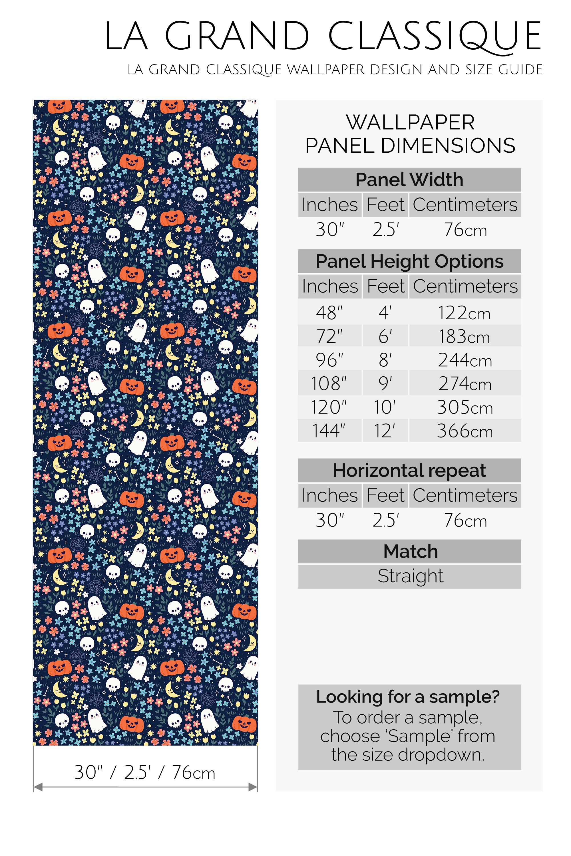cute halloween peel and stick wallpaper specifiation