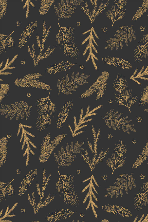 Christmas Pine Pattern Wallpaper