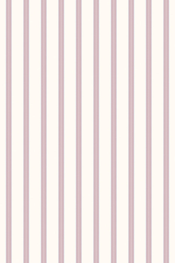 Pink and Beige French Stripes Wallpaper