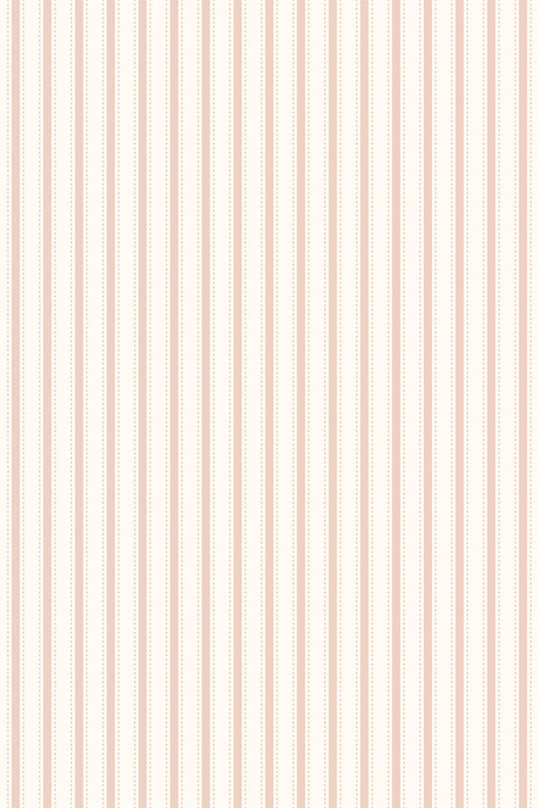 Peach French Stripes Wallpaper