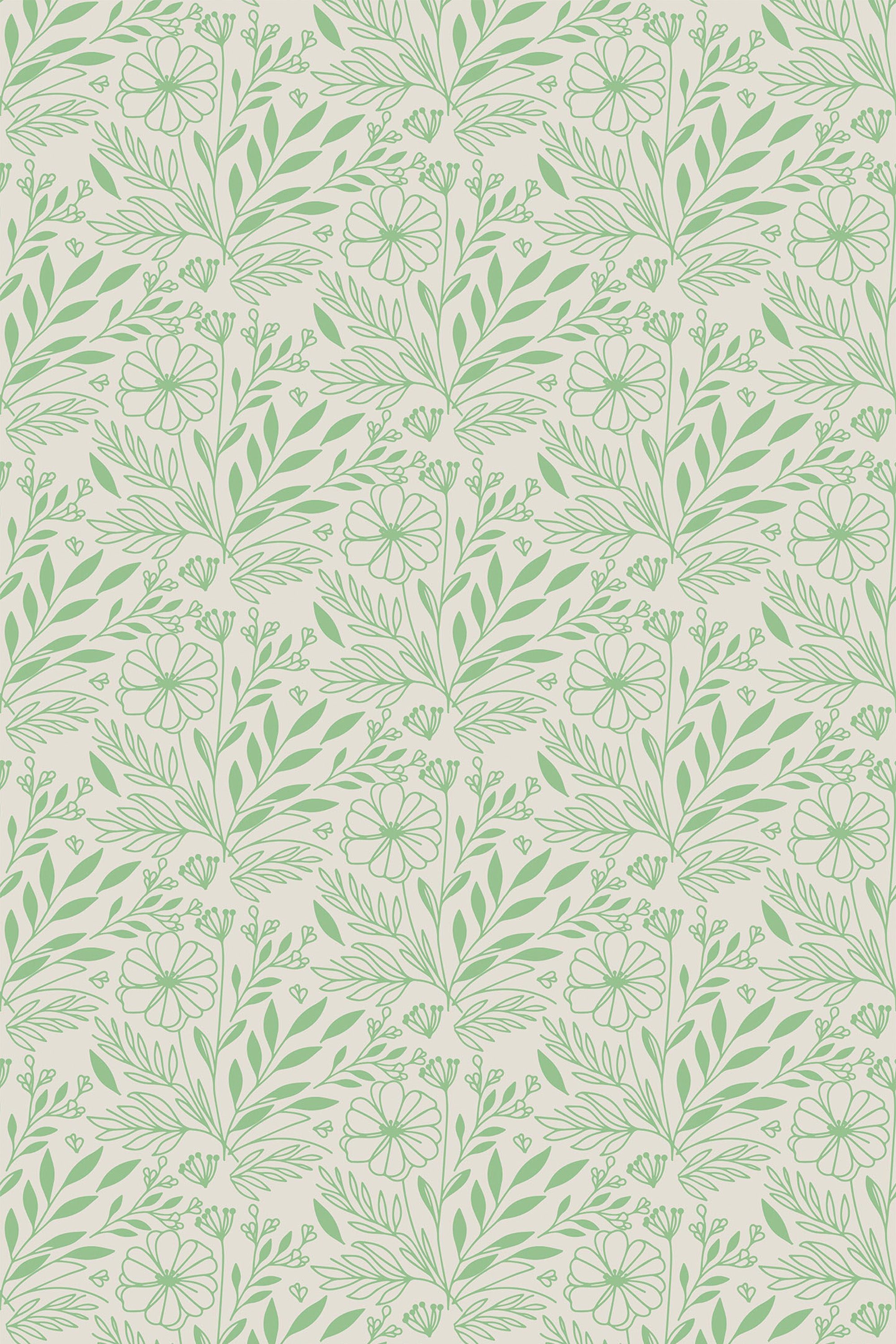 Green Cottagecore Wallpaper