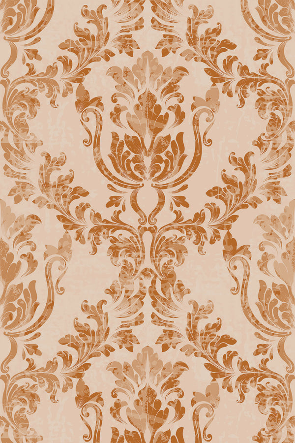 Brown Damask Wallpaper
