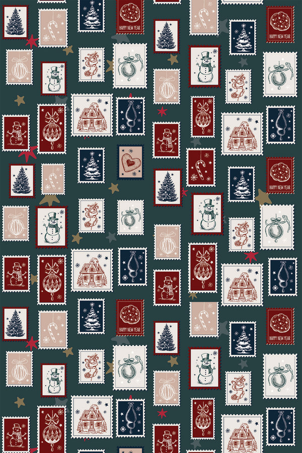 Christmas Postage Stamps Wallpaper