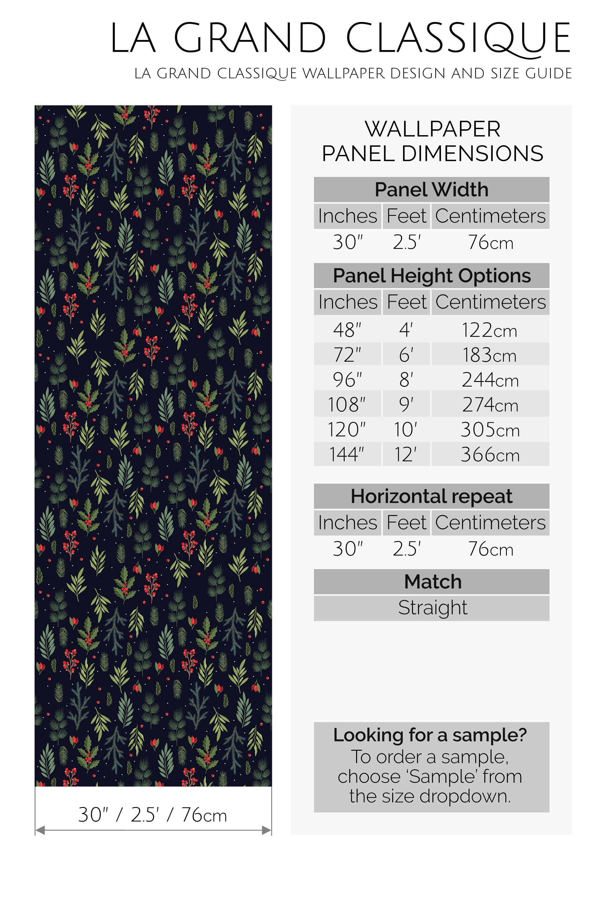 christmas leaves peel and stick wallpaper specifiation