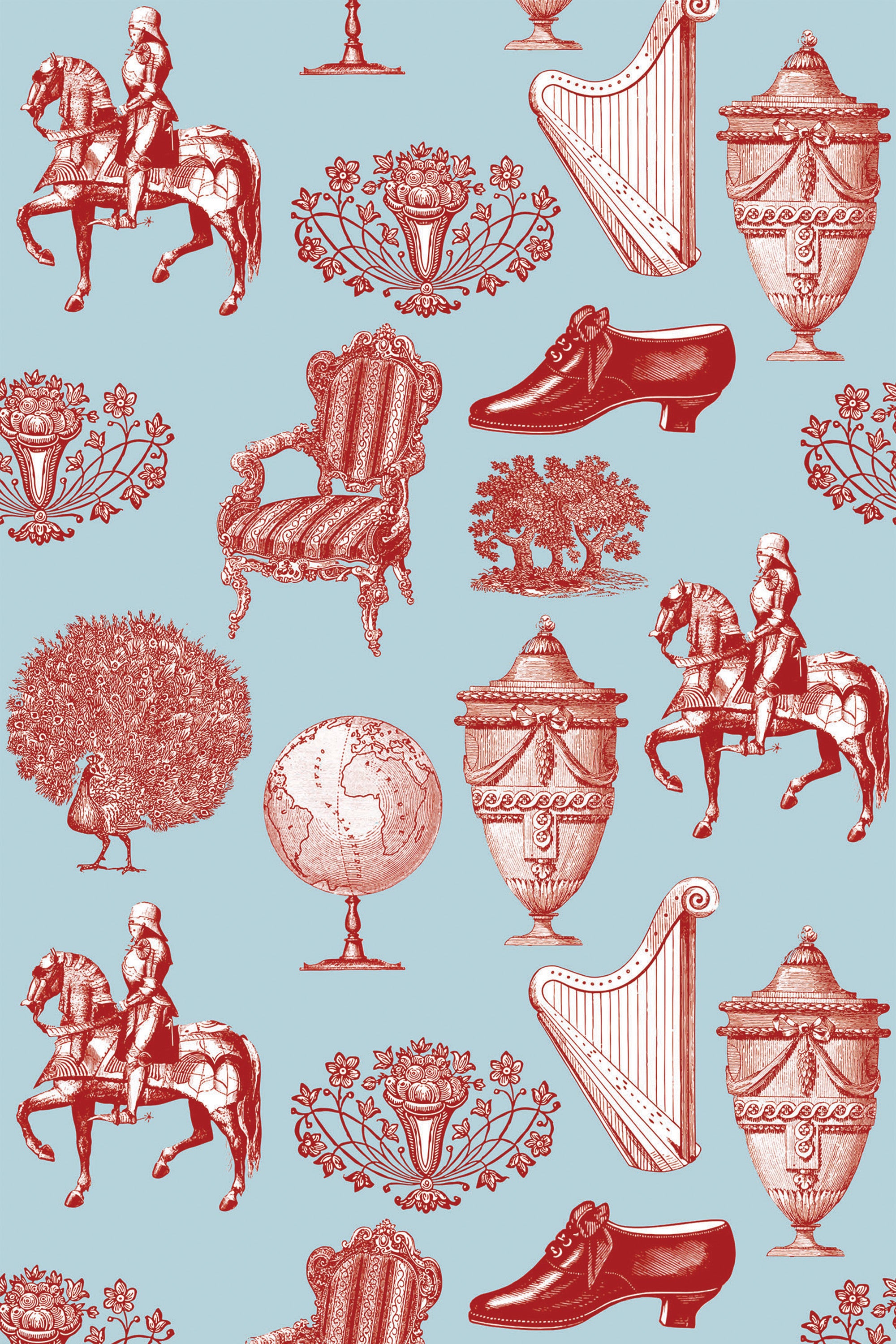 classic toile wallpaper pattern repeat