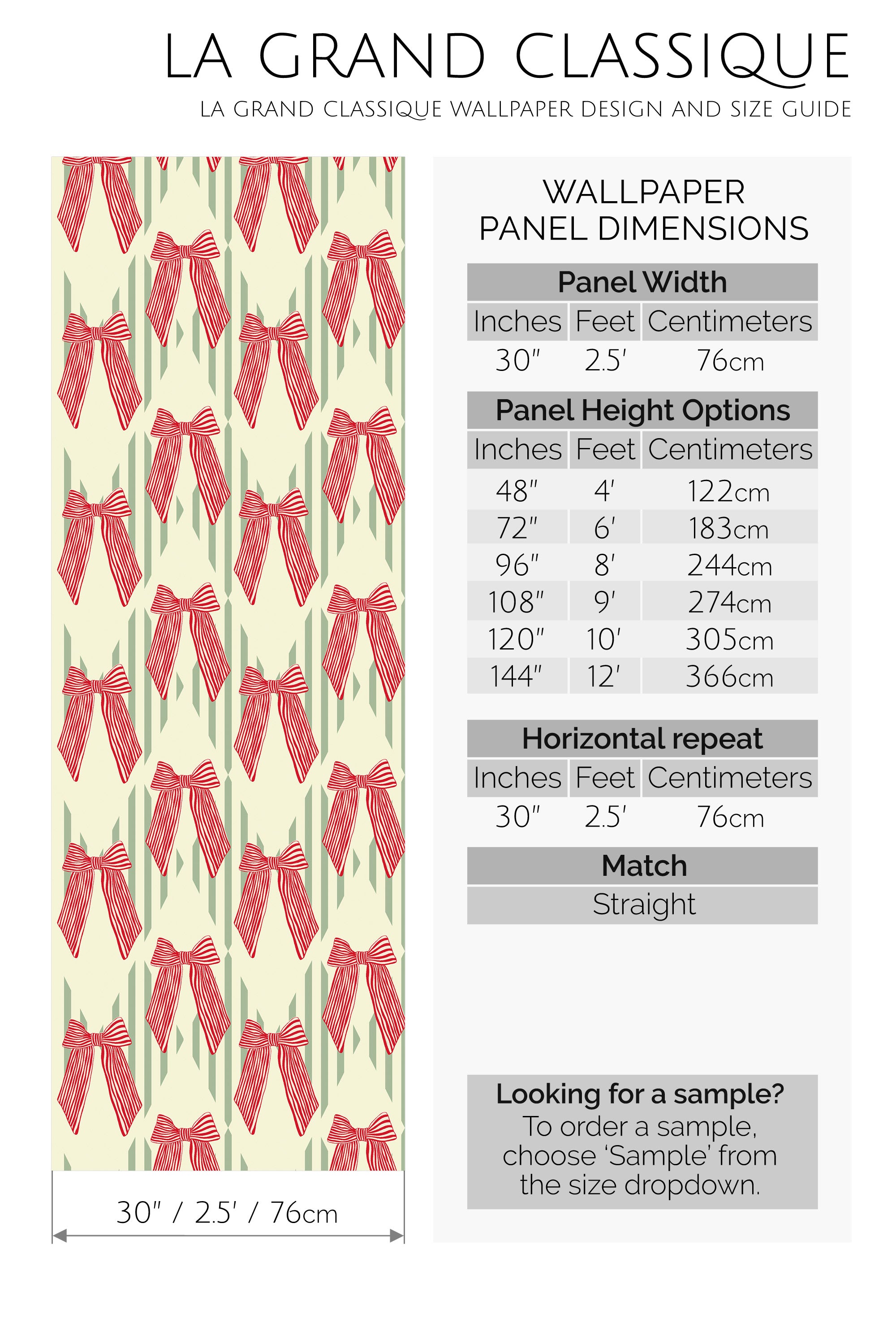 christmas bow peel and stick wallpaper specifiation