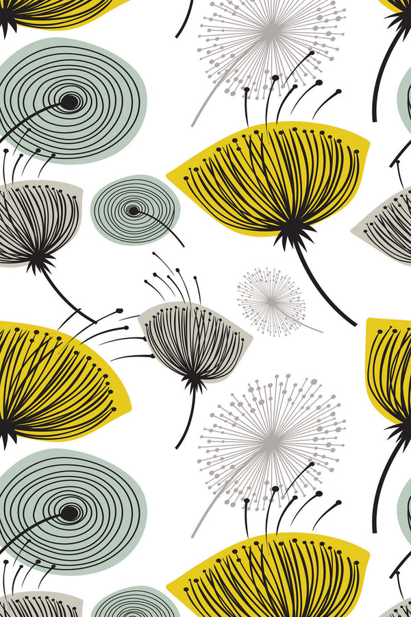 Mid-century dandelion Wallpaper