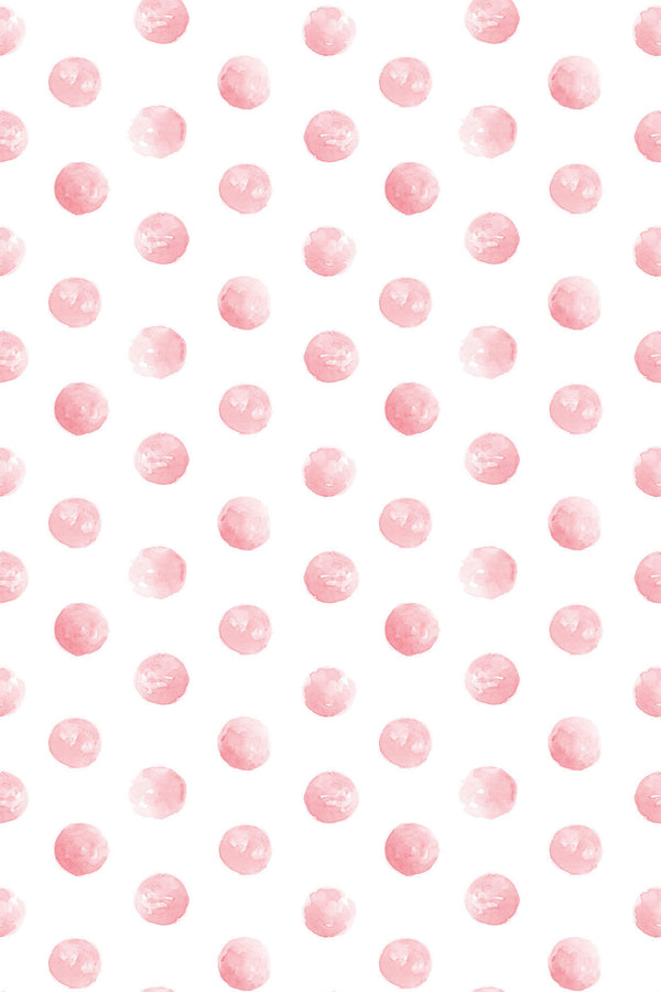 Pink watercolor polka dot Wallpaper