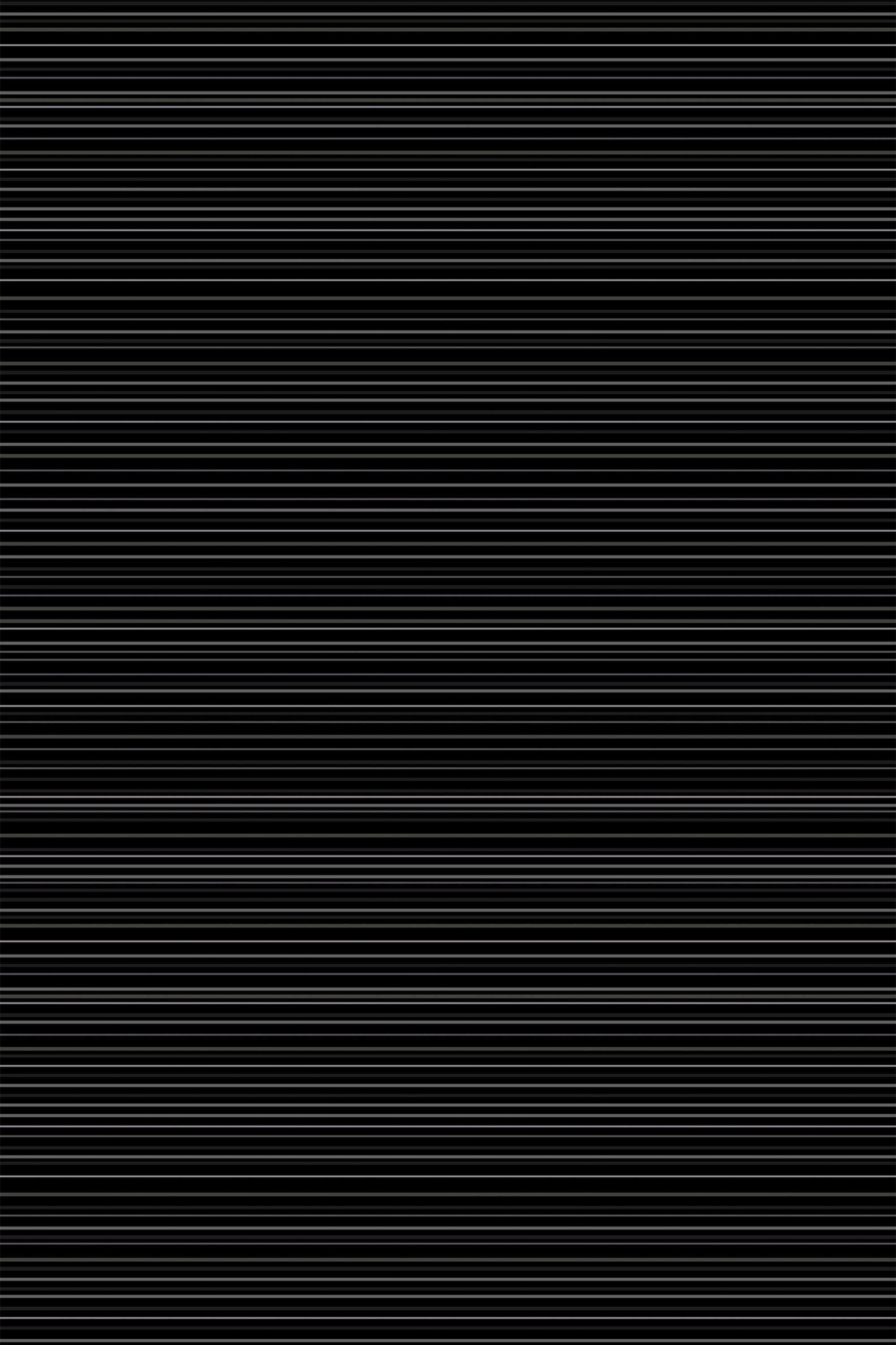 Thin, evenly spaced white lines running horizontally across a dark black background, creating a sleek and modern striped pattern. Peel and stick removable wallpaper.