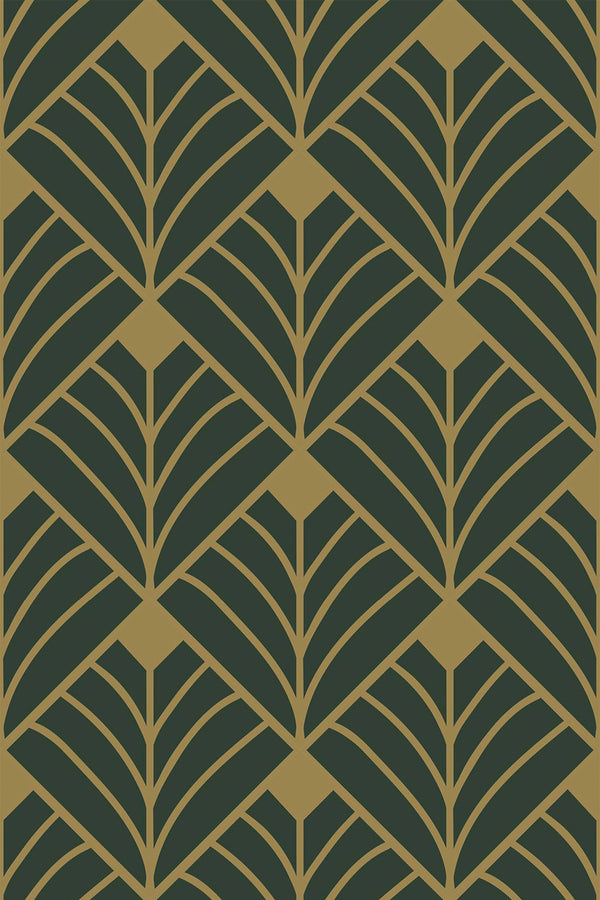 Green art deco Wallpaper