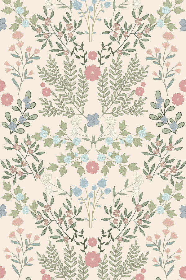Pastel floral garden Wallpaper