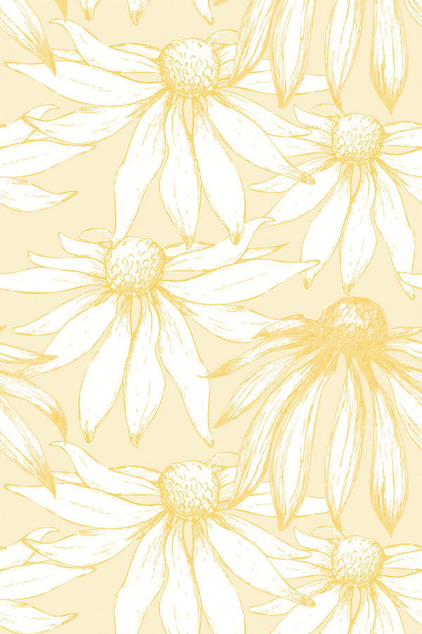 Vintage daisies Wallpaper