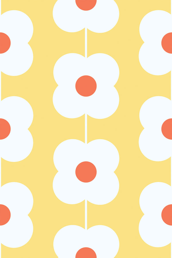 Yellow floral line Wallpaper