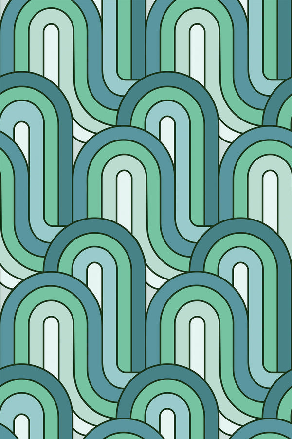 Green retro wave Wallpaper