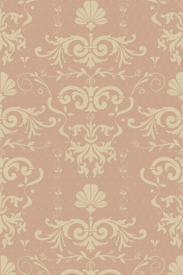 Old pink damask Wallpaper