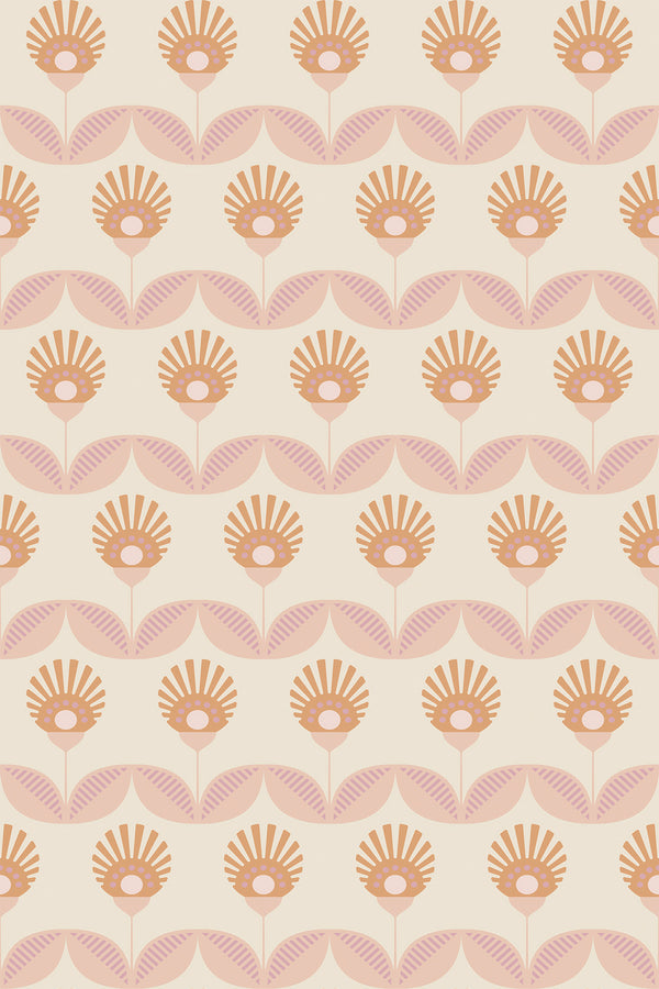 Geometric retro flower Wallpaper