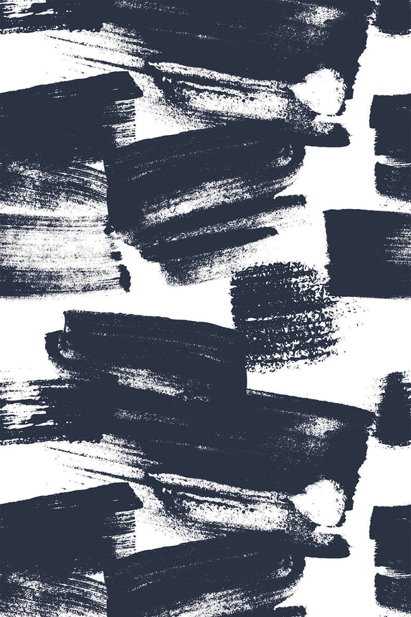 Navy Brush Strokes Wallpaper