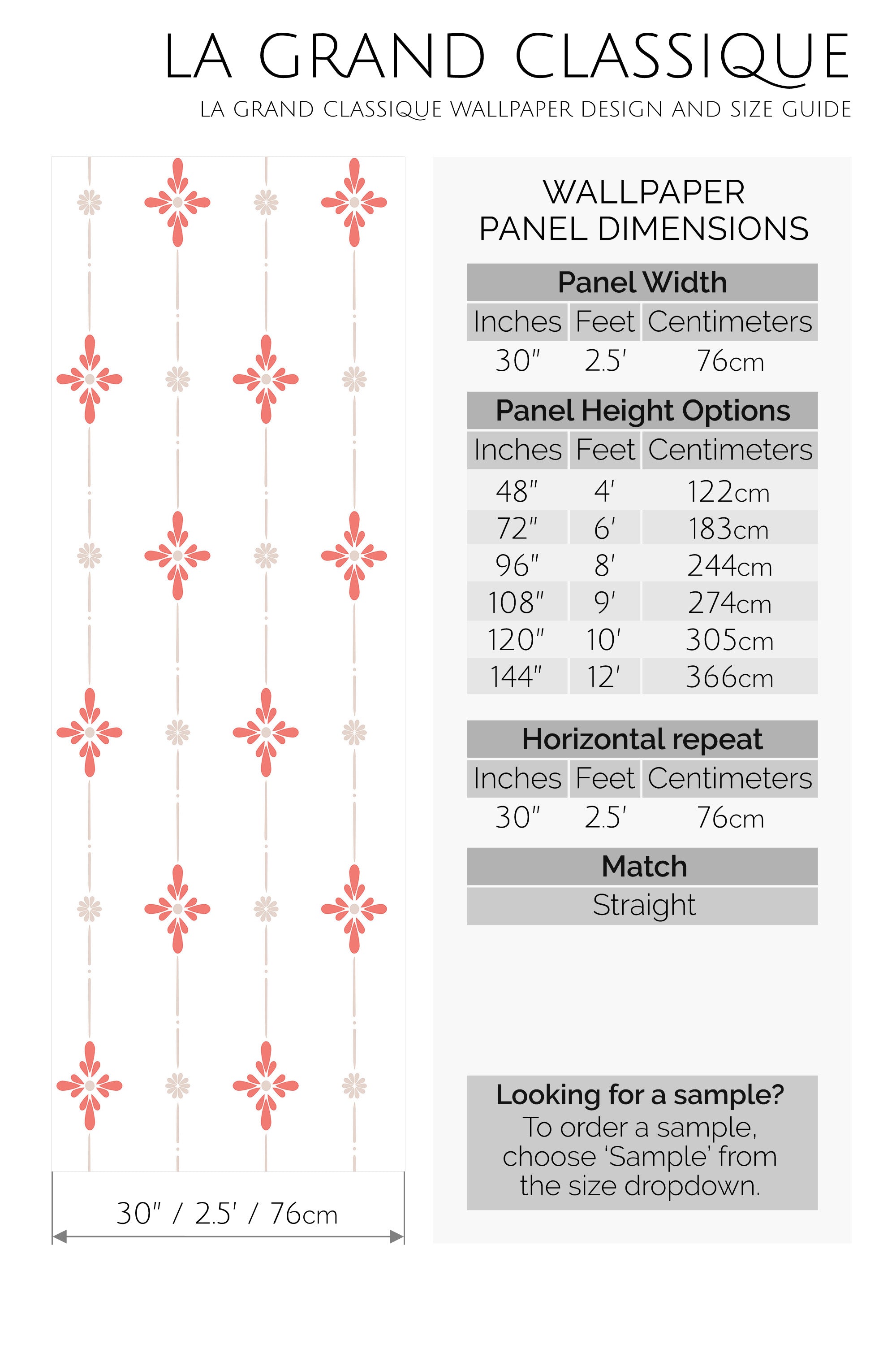 flower line peel and stick wallpaper specifiation