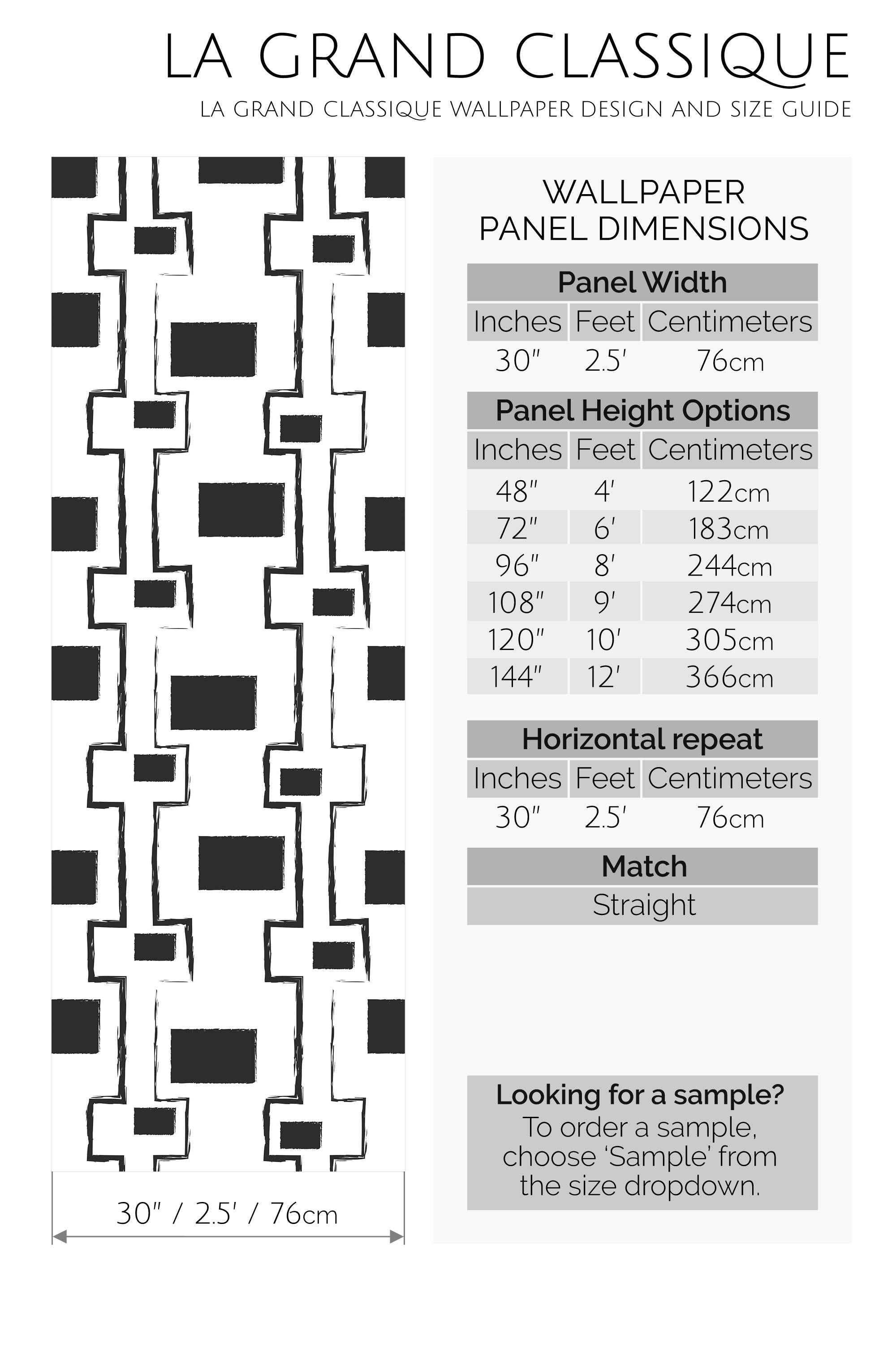 bold geoemtric stroke peel and stick wallpaper specifiation