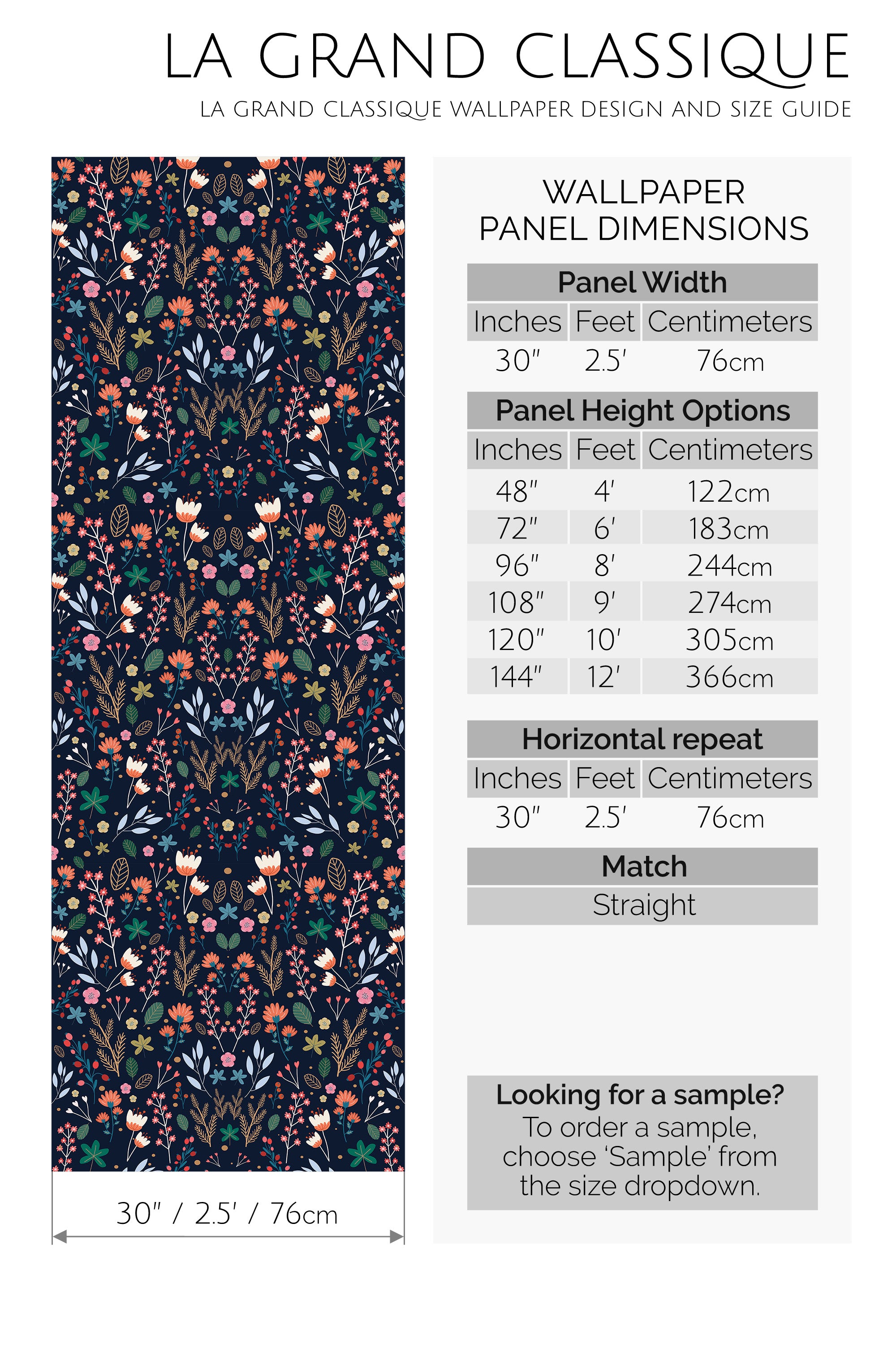 dark scandinavian floral peel and stick wallpaper specifiation