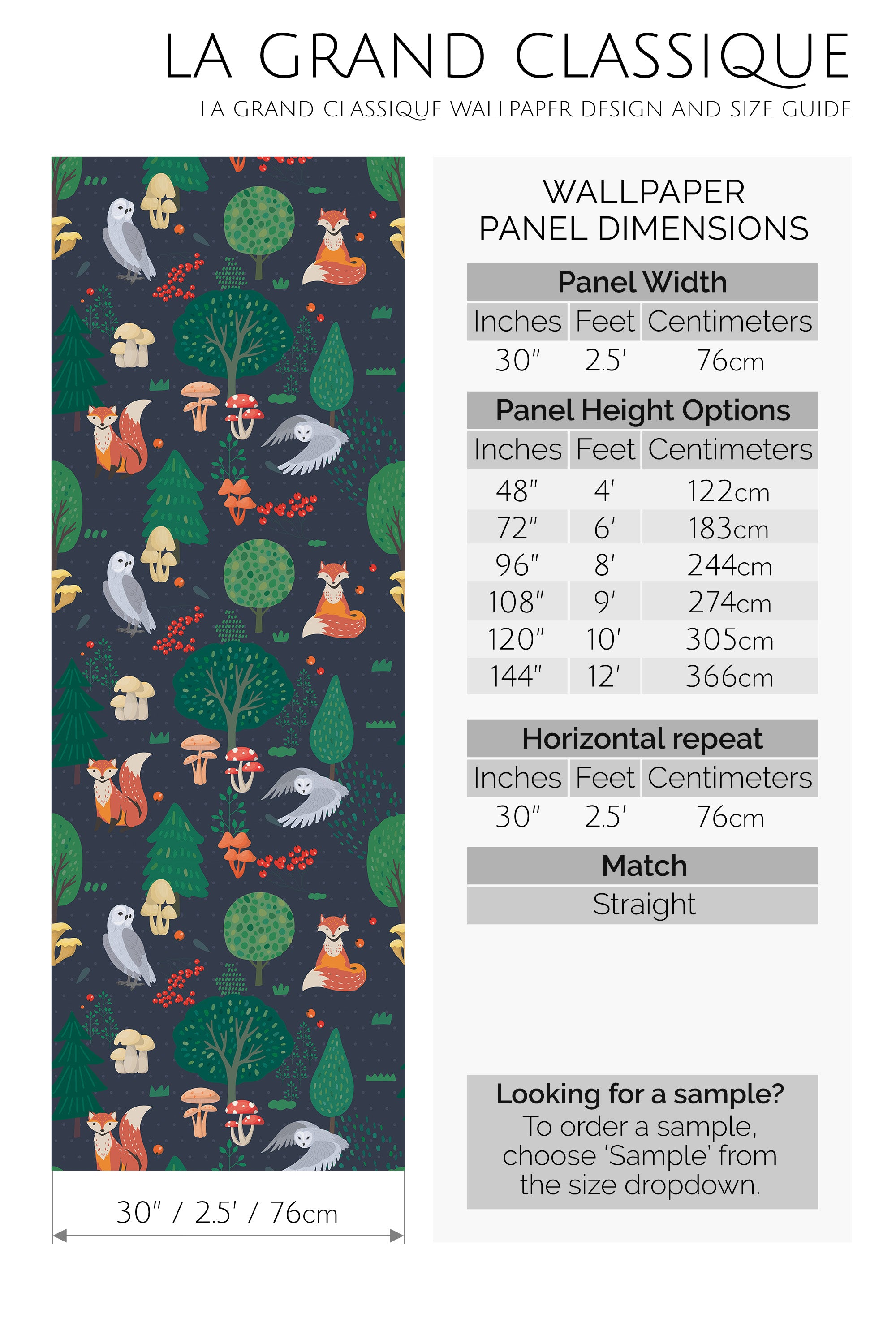 folklore forest peel and stick wallpaper specifiation