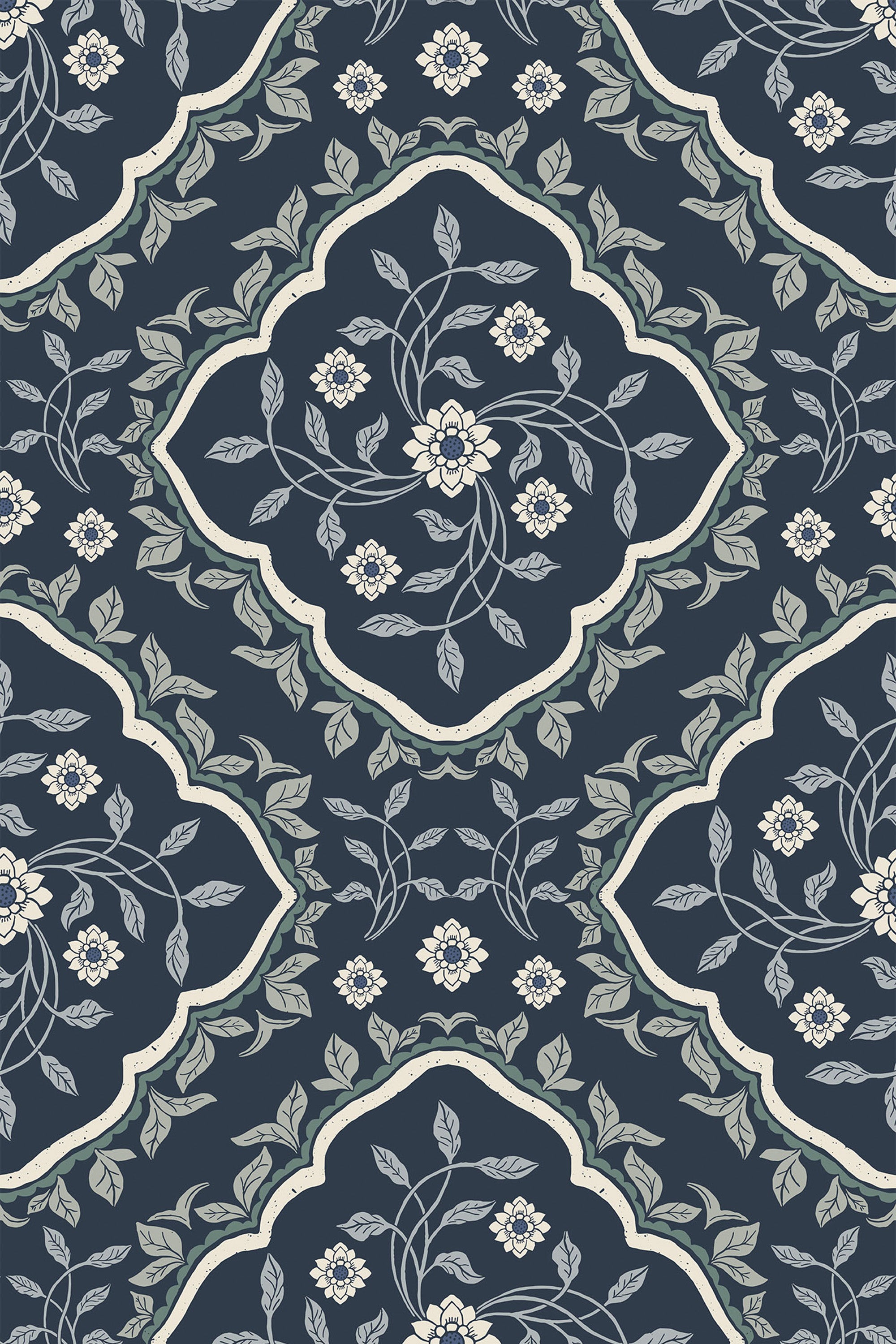 royal blue floral pattern by sara t wallpaper pattern repeat