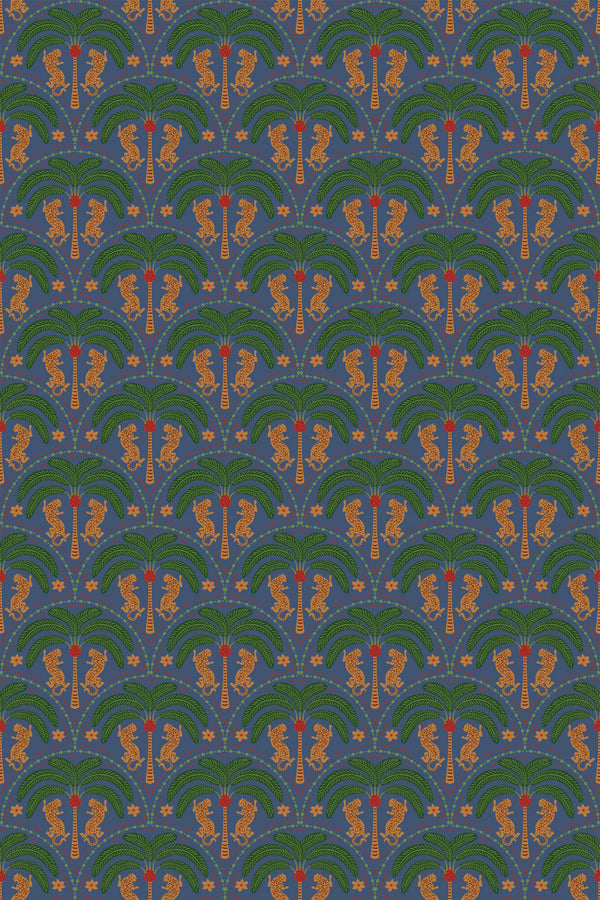 Dark Tropical Art Deco Wallpaper