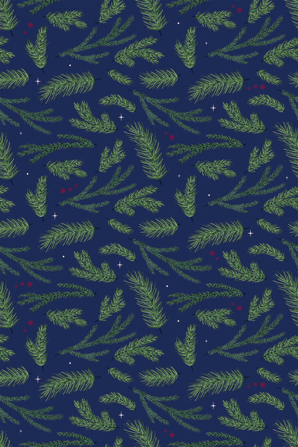 Moody Christmas Branch Wallpaper