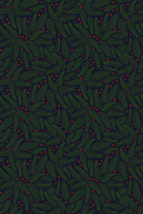 Dark Christmas Branch Wallpaper