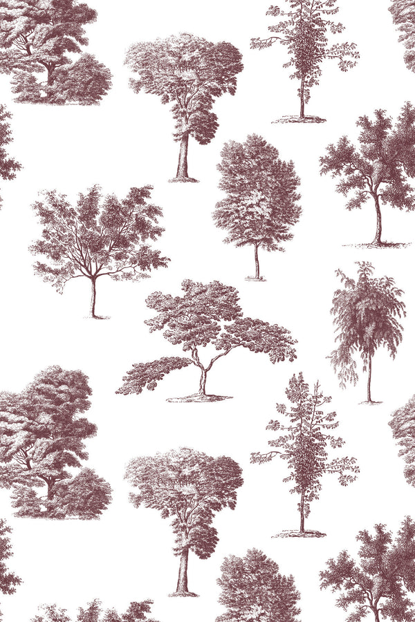 Vintage Trees Toile Wallpaper