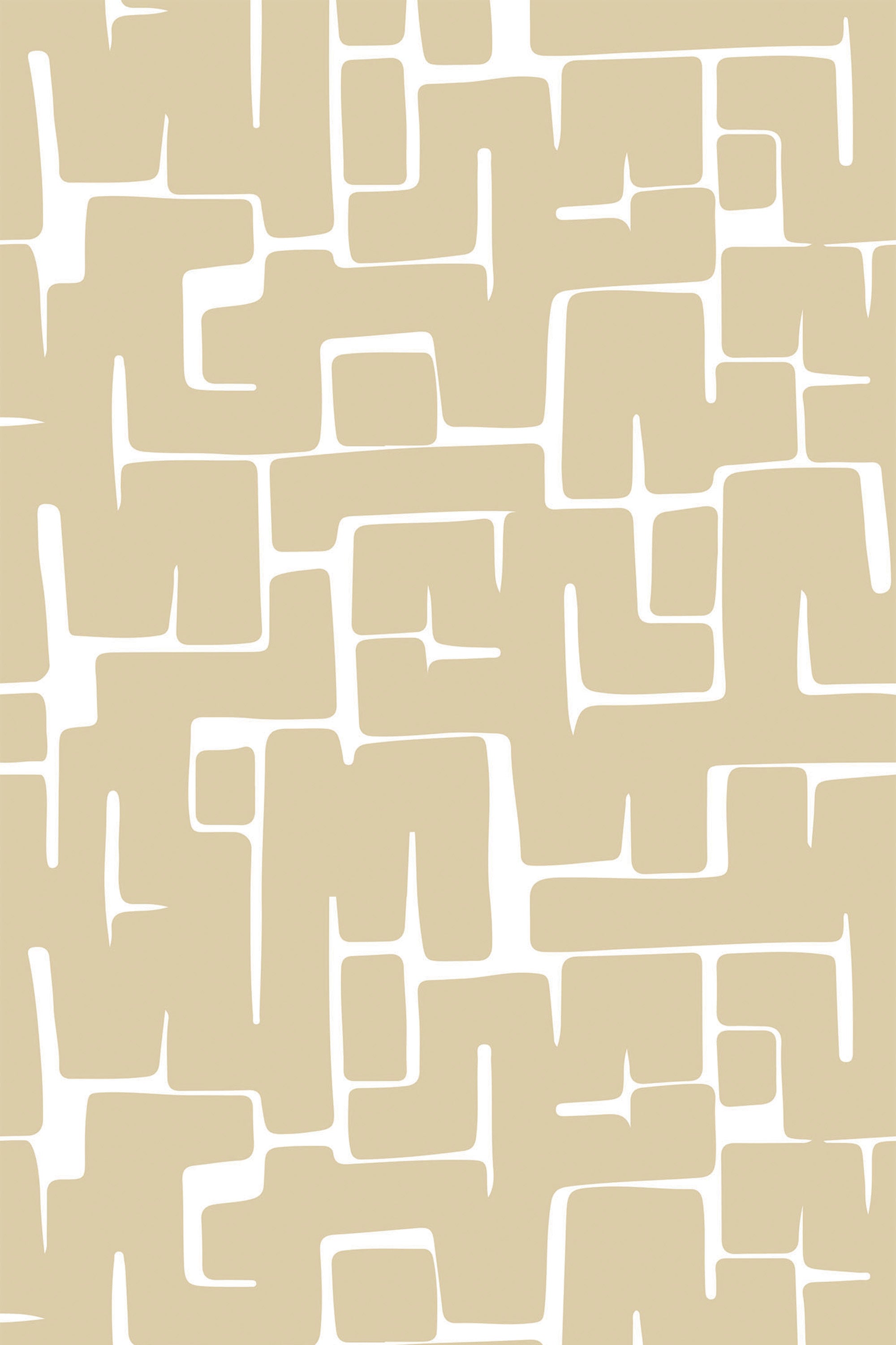 Abstract beige brush stroke pattern on a cream background, peel and stick removable wallpaper.