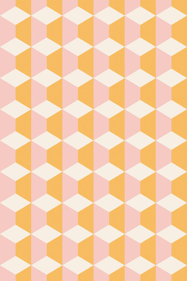 Pink and yellow geometric Wallpaper